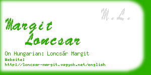 margit loncsar business card